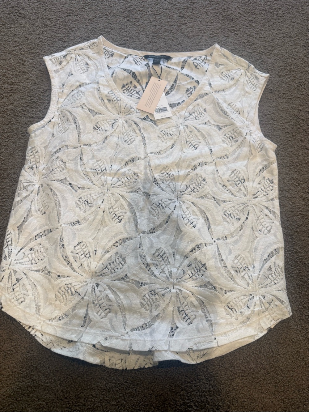 Banana Republic Ivory Floral Lace Cap-Sleeve Camisole
